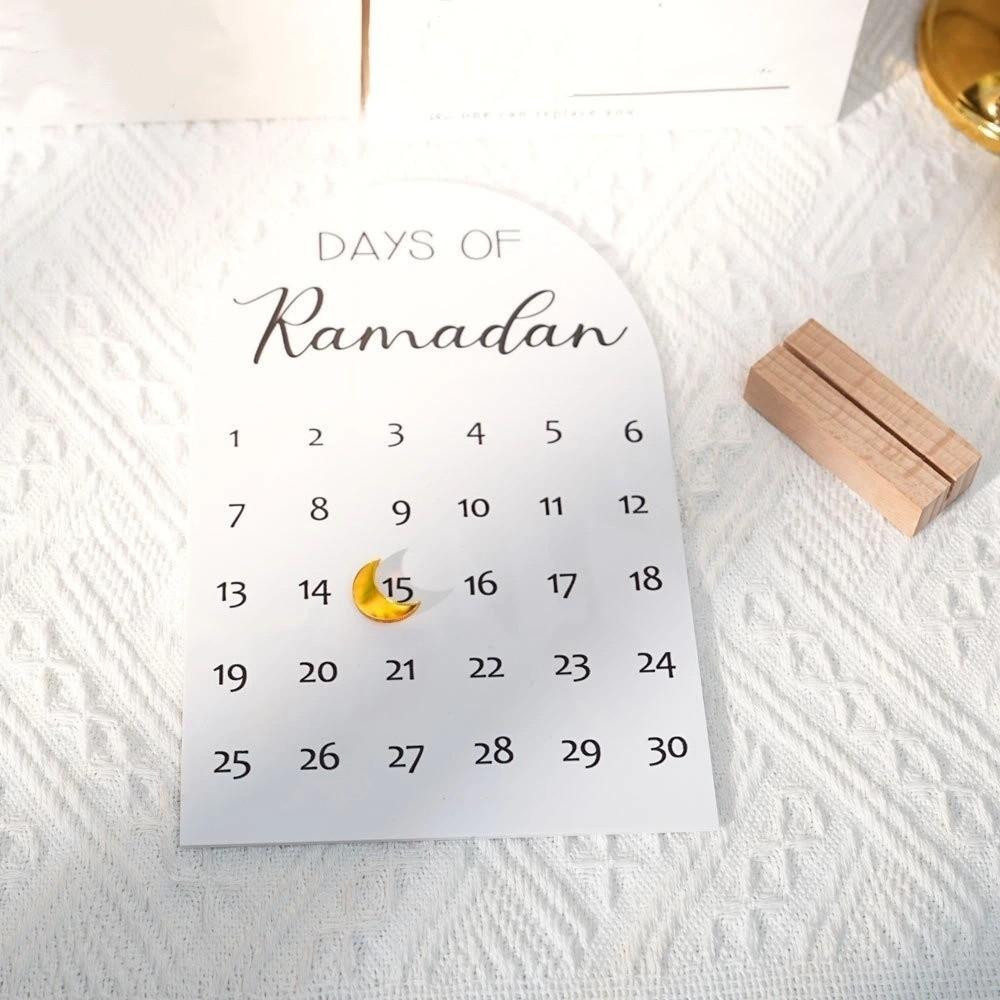 30 Days Countdown Calendar Acrylic Ramadan Table Ornament Eid Mubarak Decor  Home Table Decor