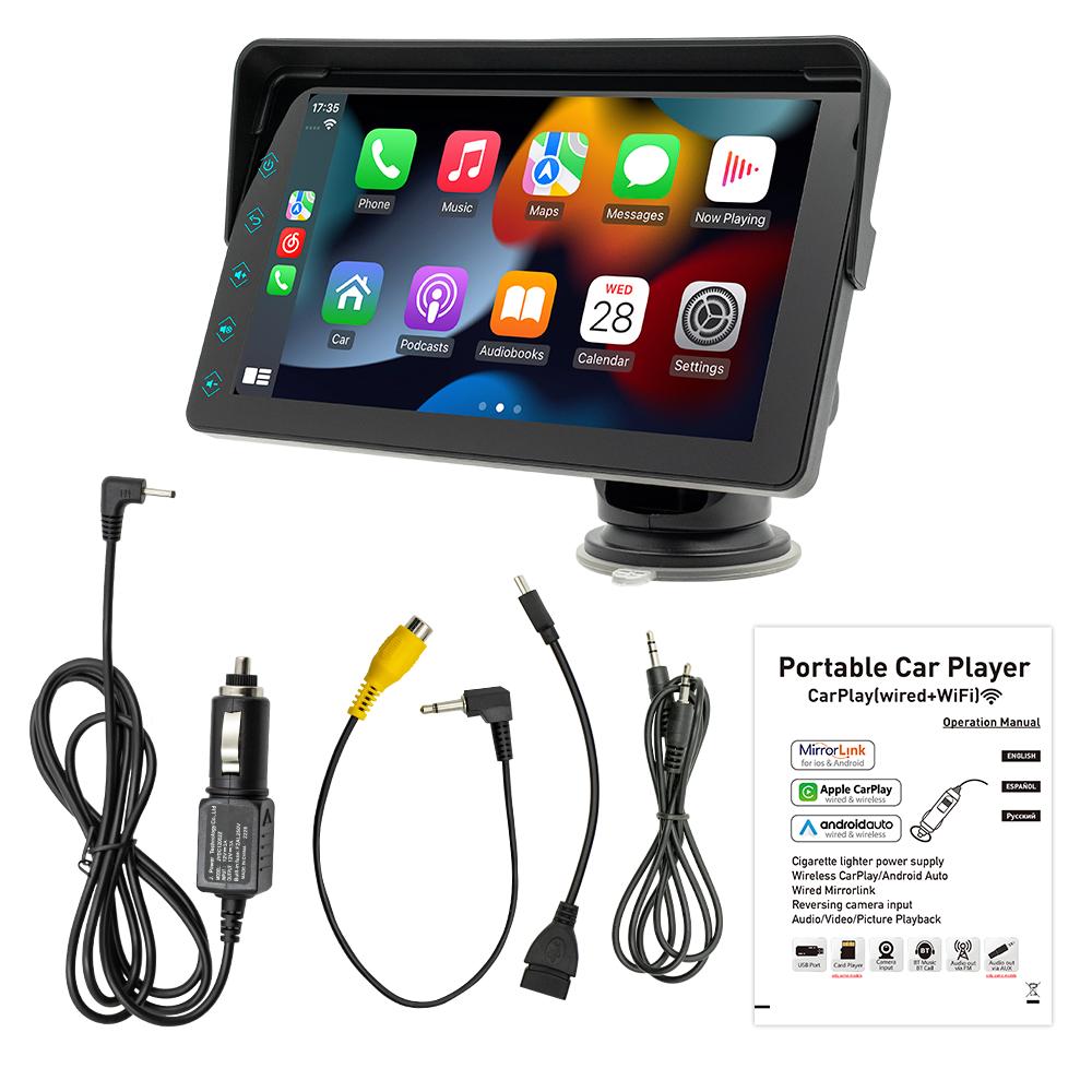 

B5311L 7 автомобильный беспроводной Carplay Android Auto портативное радио MIrrorlink цветная подсветка FM-плеер Type-c BT AUX вход автомобильная стереосистема