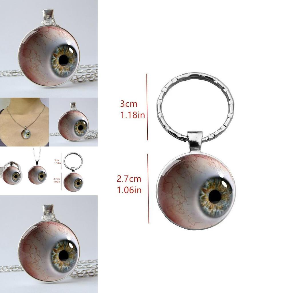 Bloodshot Eye Metal Pendant Keychain And Necklace For Promotion And Celebration Gifts