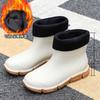 Spring and summer wading short boots khaki white men's rain shoes non-slip lightweight waterproof black classic rubber shoes waterproof boots men
