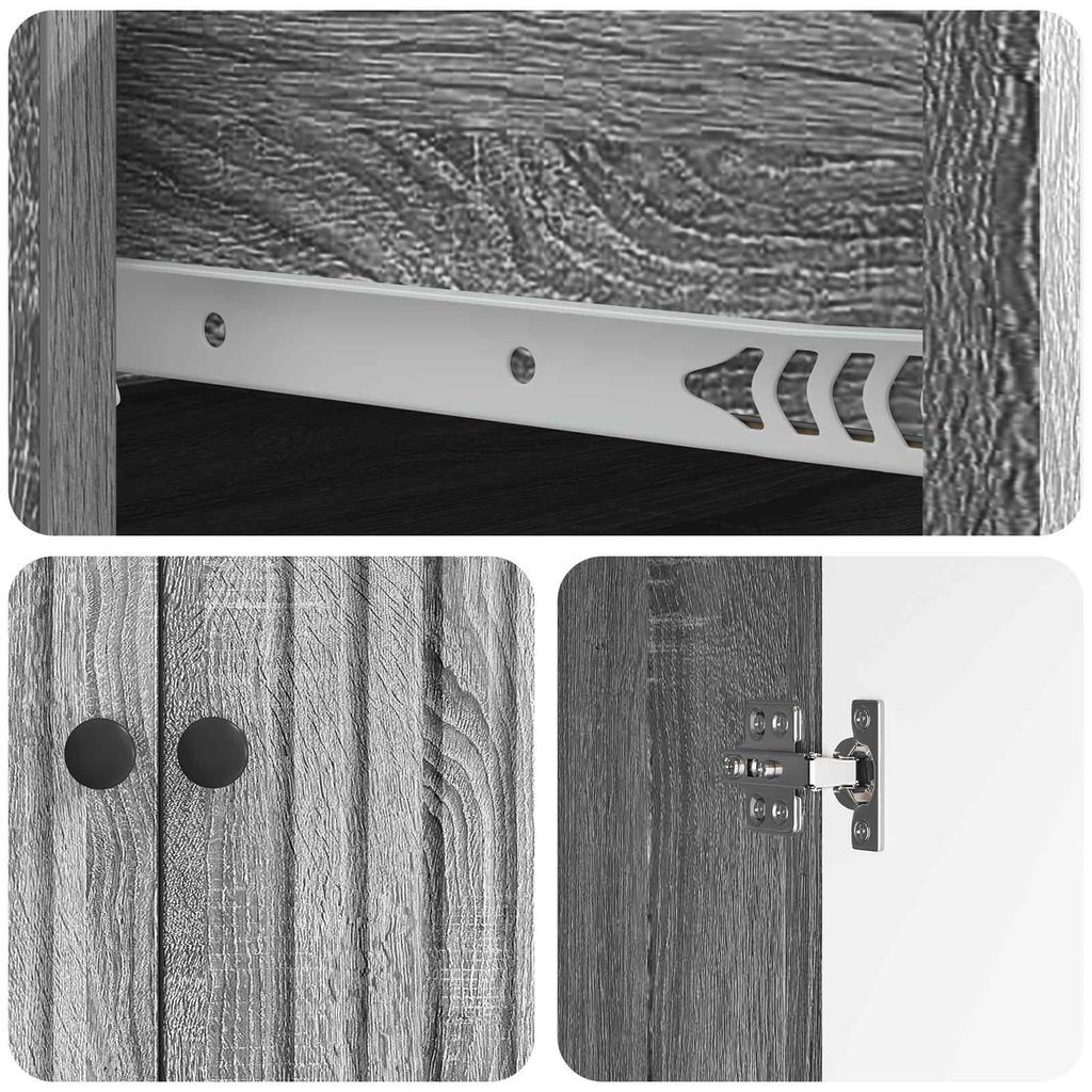Sideboard Grey Sonoma 66 x 34.5 x 90 cm Particleboard