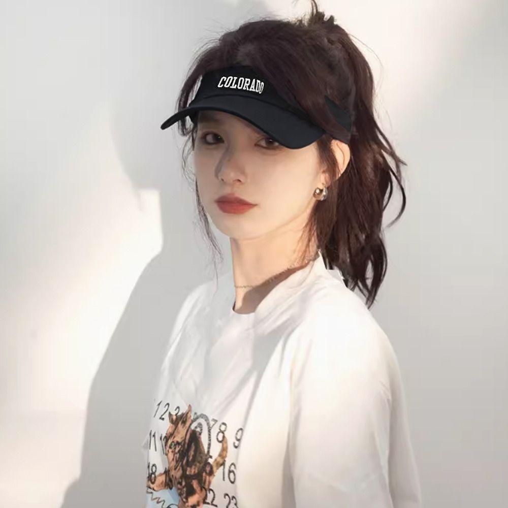 Sun Protection Sports Visor Breathable Empty Top Hat Summer Sun Hat  Tennis