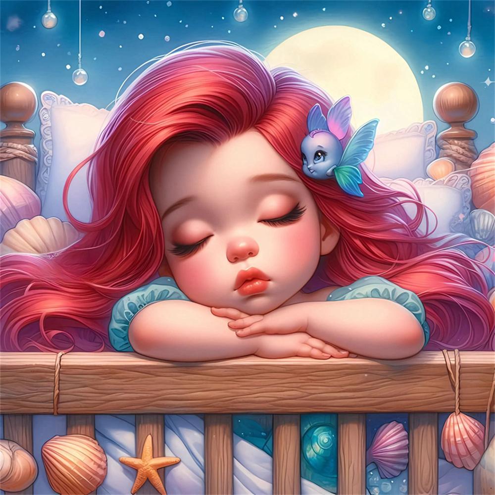 Disney Cartoon 5D Diamond Painting Full of Diamonds DIY Hand-applied Diamond Painting Princess Series Decorative Painting Kit