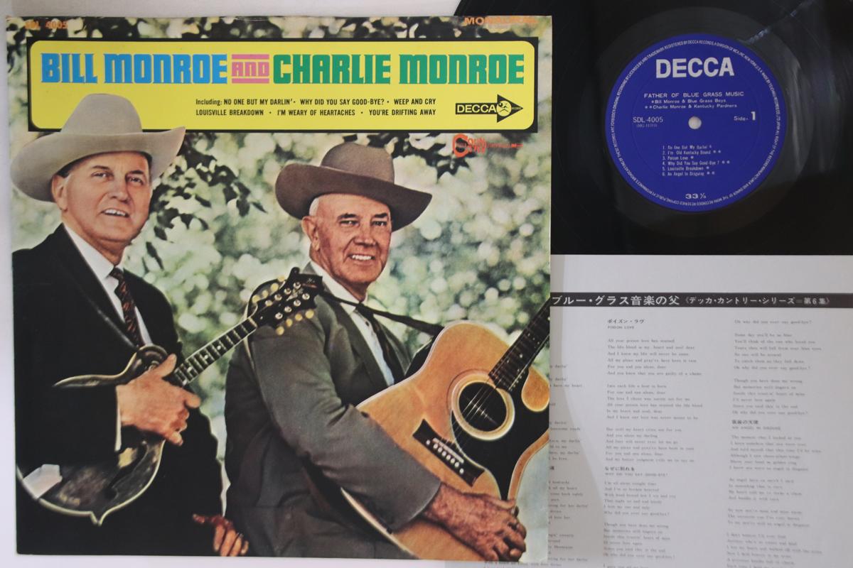 

LP Record VARIOUS (BILL MONROE, CHARLIE MONRO - Father Of Blue Grass Music SDL4005 DECCA Japan Country Used