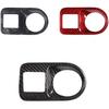 Interior Headlight Switch Frame Cover Sticker Trim Compatible for Porsche Cayenne 2018-2023 Real Carbon Fiber Car Styling Interior Accessories(Red)