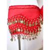 Traditional Belly Dance Hip Scarf with Decorative Coins for Women