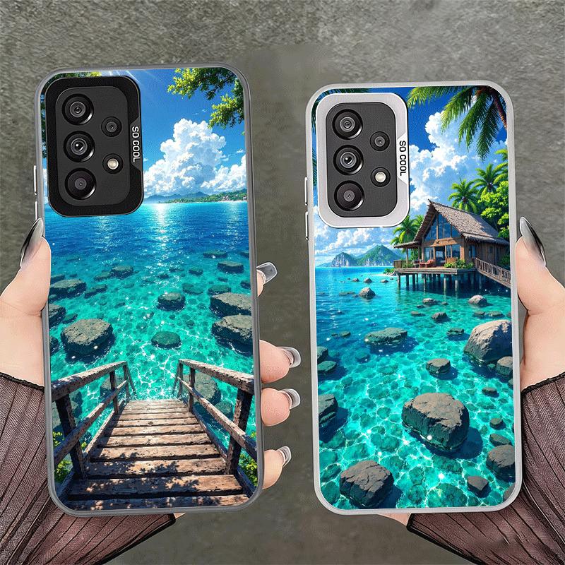 Sommer Strand Meer Palmenbaum Urlaub Stoßfeste Handyhülle für Samsung A17 A16 A15 A14 A37 A57 A36 A56 A26 A35 A55 A25 A34 A54 A2
