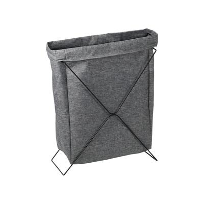 Perlmetall Schlanker Wäschekorb aus Draht, 36L, Grau, Wasch-Stil, HB-6341