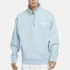 Nike Solid Letter Logo Half-Zip Pullover Sweatshirt Men Tops Light-Blue DX4249-442