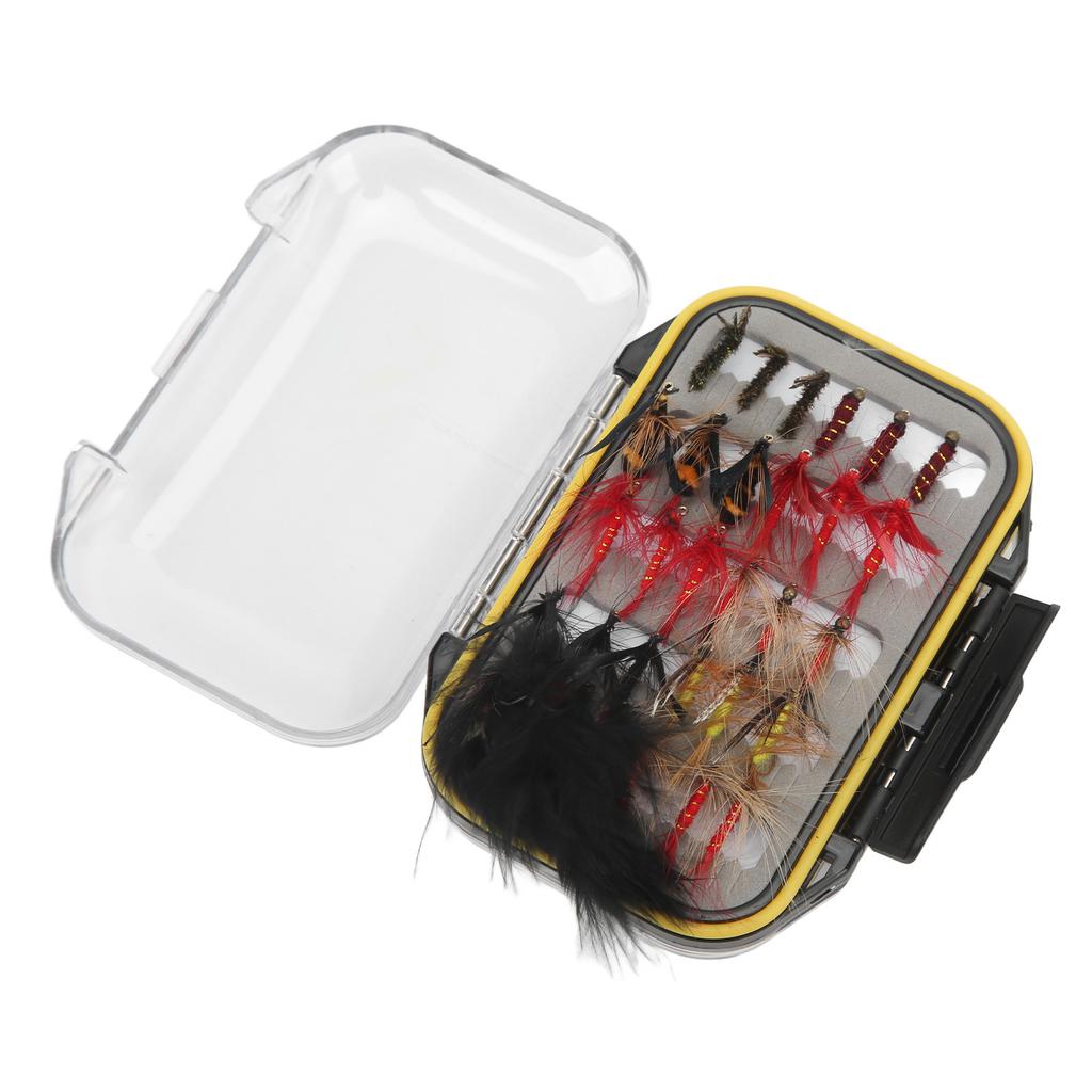 60PCS Fly Fishing Lure Colorful Simulation Insect Bait Tackle Kit with Transparent Box