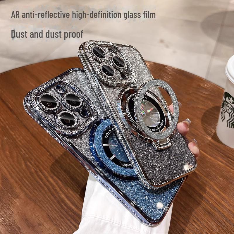 Rhinestone Glitter Magnetic Bracket for iPhone 14 Pro Max Case