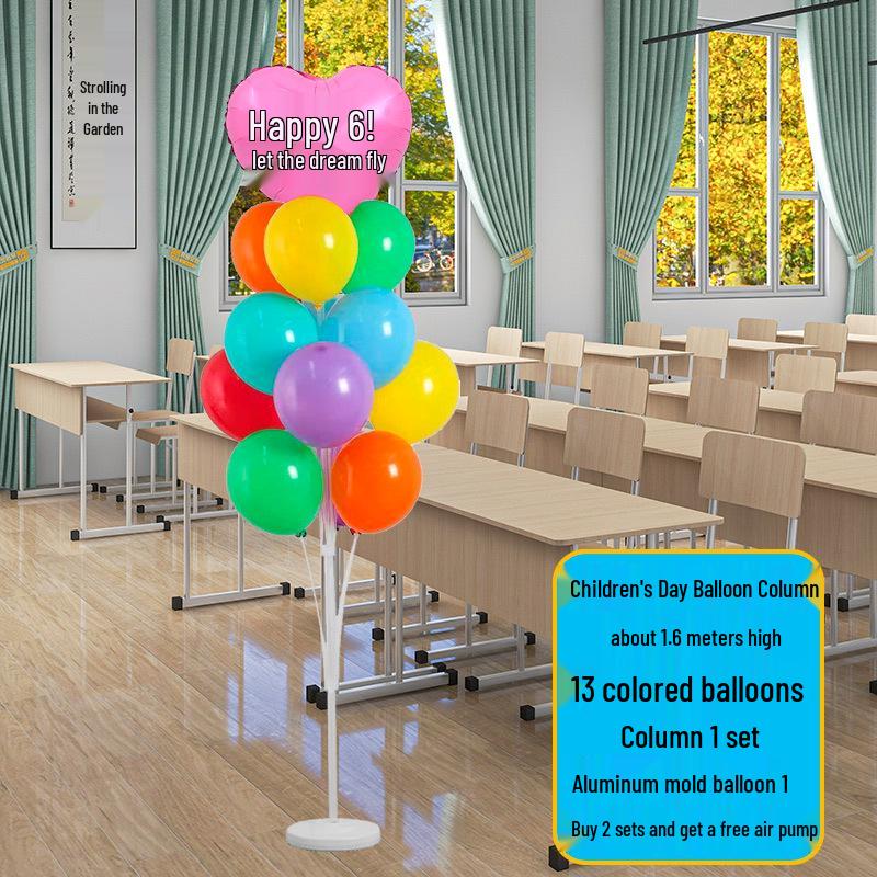 Children s Day Balloon Decor: Floor and Table Columns for School, Mall, and Kindergarten Celebrations