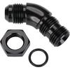 6AN Male Flare to 6AN -6 ORB O-ring Boss 45 Degree Full Flow Fitting Adapter Aluminum Black