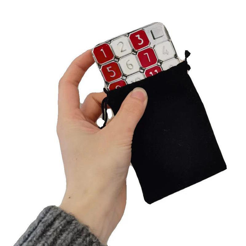 Metal Number Slide 15 Puzzle Red and White Number Sliding Puzzle Educational Learning Games Brain Teaser Puzzle Pocket Slide Funny Number Puzzle