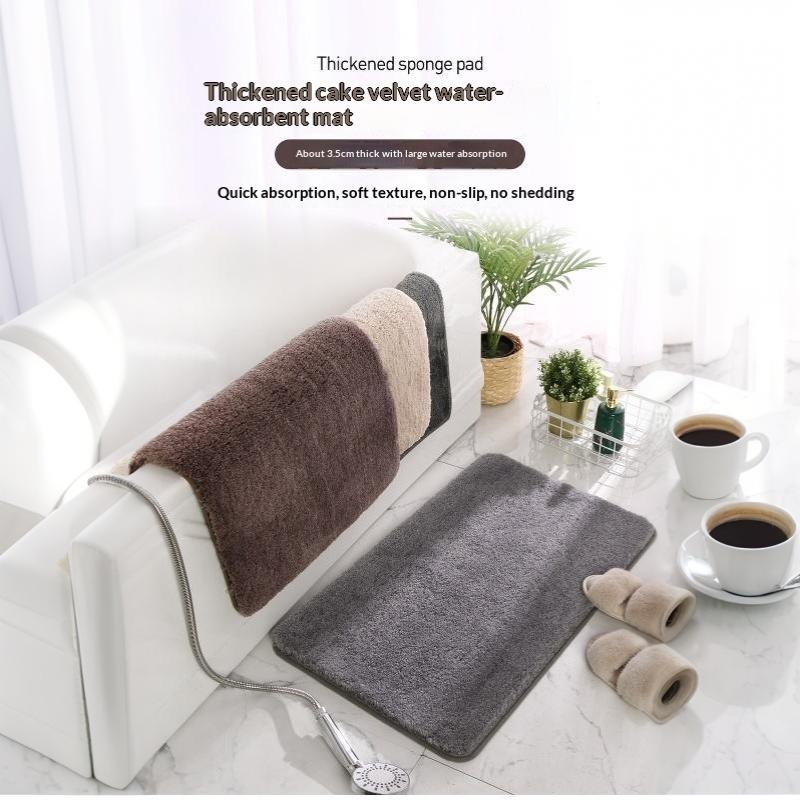 Crystal Velvet Non Slip Absorbent Bath Mat Floor Mat Doormat For Bathroom Entryway Indoor Use
