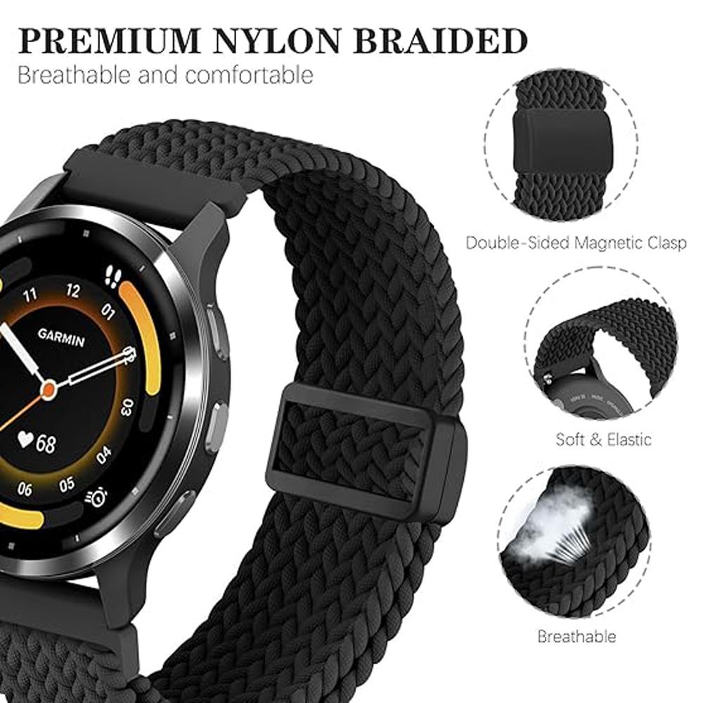 Braided Nylon Strap Suitable for HONOR Choice Watch 2i with Plastic Magnetic Buckle, Adjustable Sports Strap for Men and Women