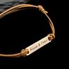 Nome dell'incisione personalizzata Corda regolabile Coppia cinturino da polso Bracciale personalizzato in acciaio inossidabile per regalo di gioielli da donna