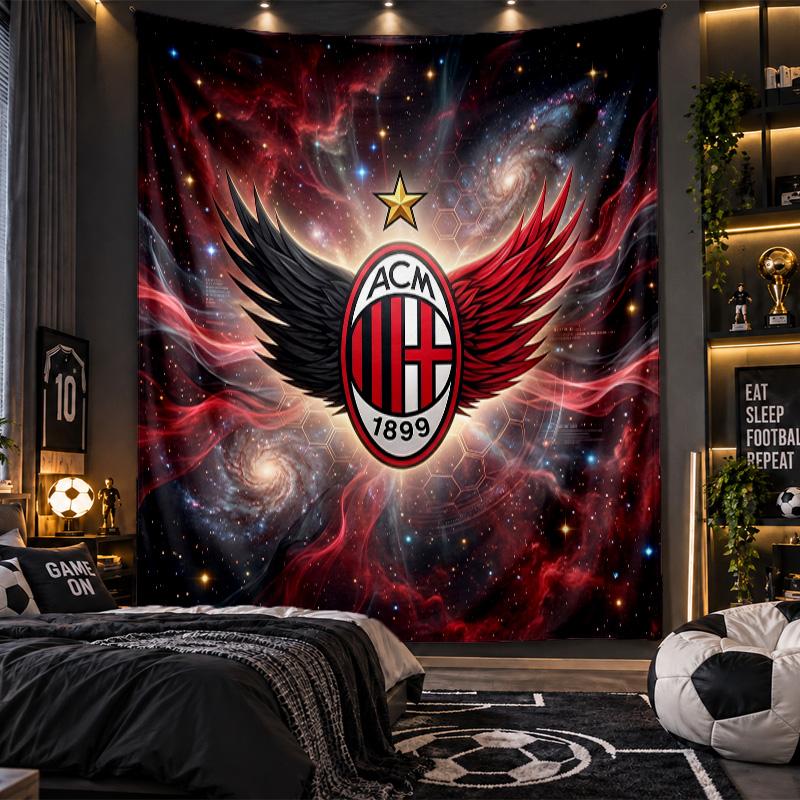 Wall Hanging Tapestry AC Milan Print Cloth for Living Room Bedroom Home Decor