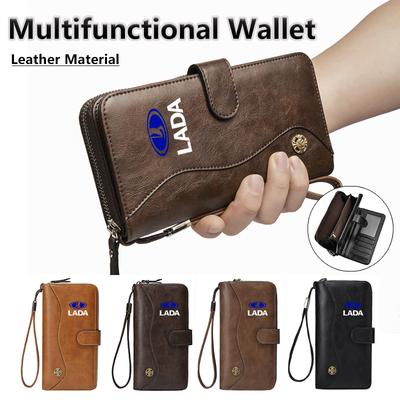 Car PU Leather Vintage Snap Closure Clutch Bag Storage Pouch For Lada Priora Sedan Sport Kalina Granta Vesta Niva Largus Vaz