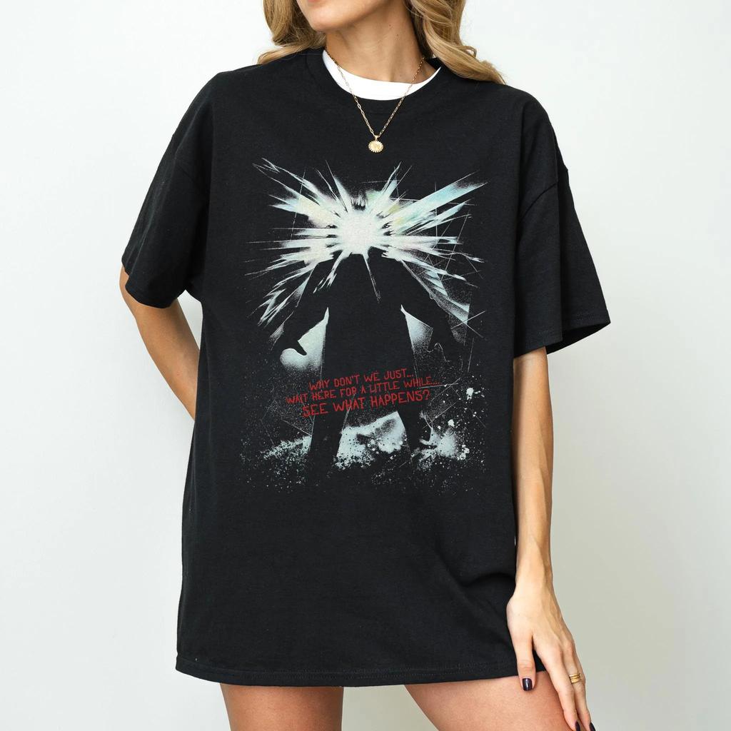 2026 Summer Retro Womens The Thing Horror TShirt Unisex Cotton and Breathable Short Sleeve Oversized Loose Casual