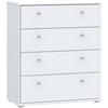 Commode TEMPRA 4 Drawers - White Decor – W 73.7 × D 34.8 × H 85.5 Cm