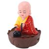Musical Nodding Monk Figurine Decoration Moving Head Buddha Statue with USB Charging Cable