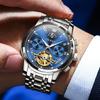 OLEVS Men's Mechanical Automatic Moon Phase Skeleton Watch Waterproof