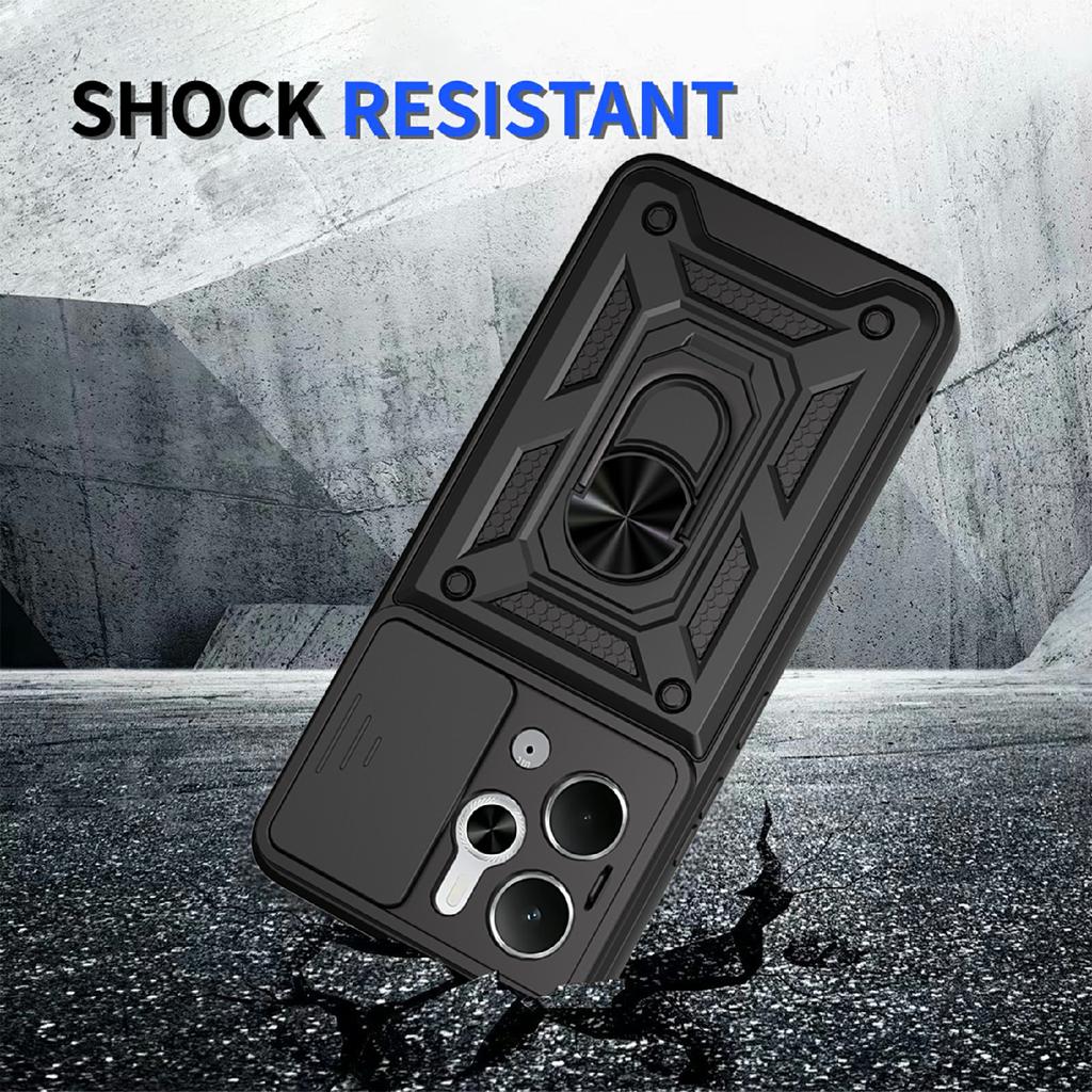 For Realme P3 5G/14 5G Case with Slide Camera Lid PC + TPU Kickstand Phone Cover