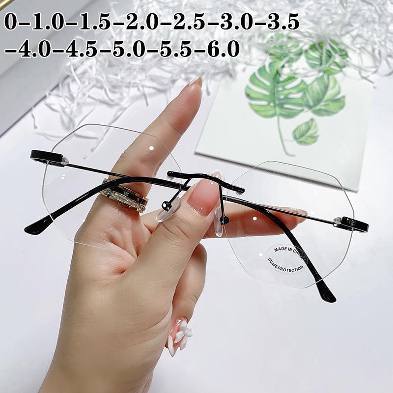 

Безрамные очки с защитой от синего света, женские восьмиугольные многоугольные плоские зеркальные мужские очки с защитой от синего света для близорукости