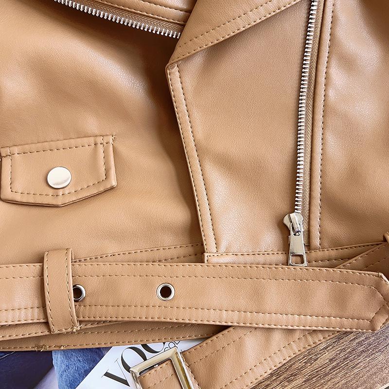 Mädchen Herbst Motorradlederjacke TQ137