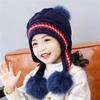 Parent-child children's hats winter cute girls' princess hats autumn and winter fleece warm knitted ear hats wool hats