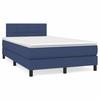 3140047 vidaXL Lit à sommier tapissier avec matelas Bleu 120x200 cm Tissu