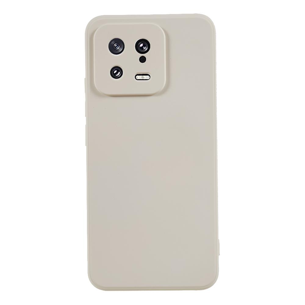 

For Xiaomi 13 5G Anti-Scratch TPU Phone Case Fiber Lining Rubberized Protective Cover White