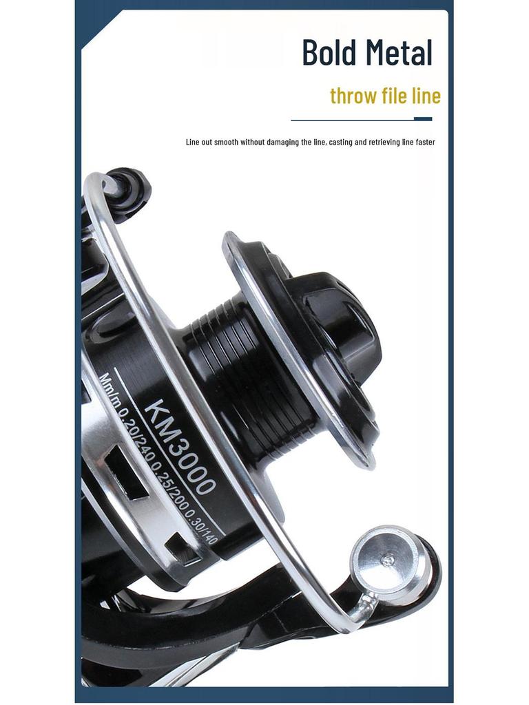 Universal Metal Spinning Fishing Reel with Long Cast and Lure Fishing Features