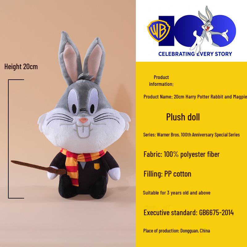 Looney Tunes Harry Potter Magical Costume Plush Toy - Bugs Bunny & Tweety Figures Officially Licensed