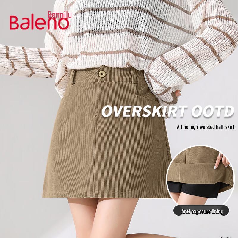 Baleno Women s Corduroy A-Line Skirt L