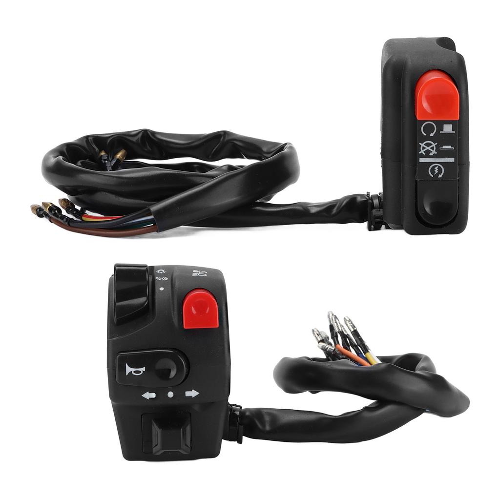 Pair 22mm Motorcycle Left Right Handlebar Controller Switch for Horn Turn Signal Electric Start Fog