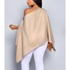 Dames Casual Off Shoulder Losse Vleermuismouw Effen Kleur Elegante Blouse