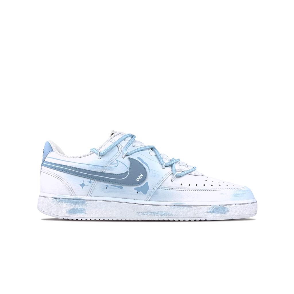 Nike Court Vision 1 Low Top Skateboard Shoes Unisex White Blue DH2987-101(Team83-)