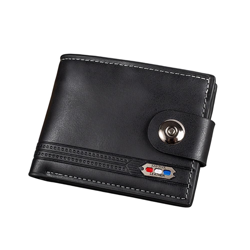 High Capacity Leather Wallet Vintage Style Multiple Card Slots Card Holder Money Clip 2-fold Design Coin Purse Business Use