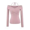 Za New Fall Women's Clothing 2025 Fashion Wind Fashion Halter Off-the-Shoulder Sweater Silm Inner Sweater Tops