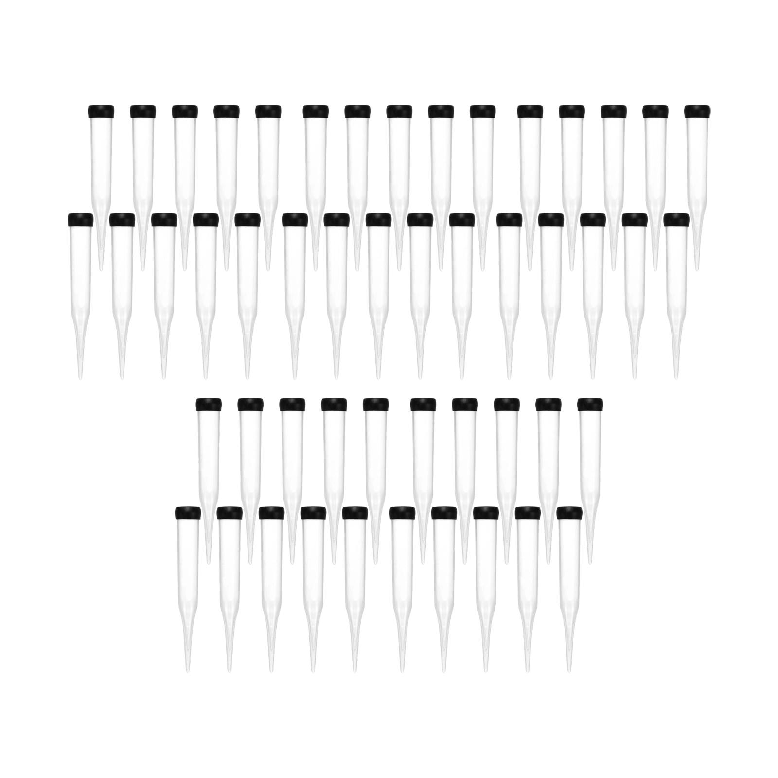 

50 Pieces Stem Flower Water Tubes Cultivation Tubes with Rubber Cap, Water Preservation Pipes чистий