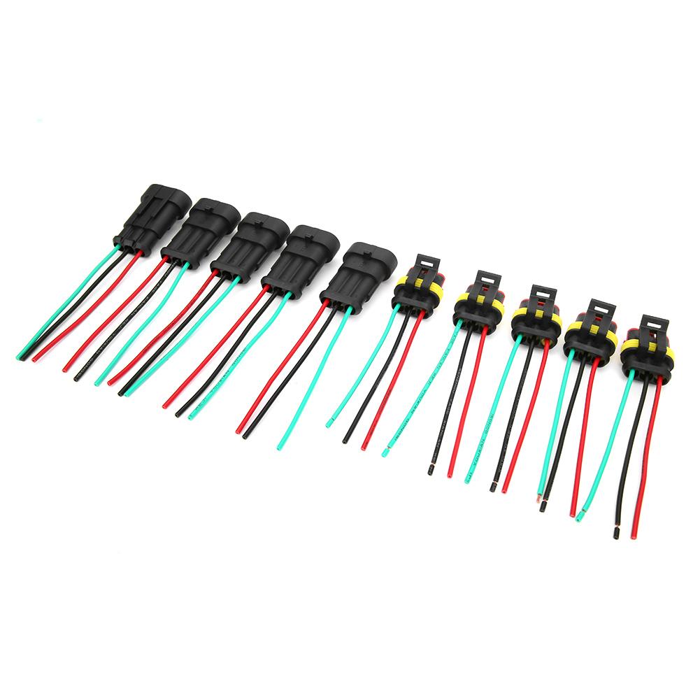 

5 комплектов 123-контактный автомобильный водонепроницаемый электрический разъем с проводом 3P