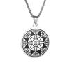 New Stainless Steel Sun Astrology Pendant Creative Neutral Style Necklace Stainless Steel Jewelry Titanium Steel Accessories