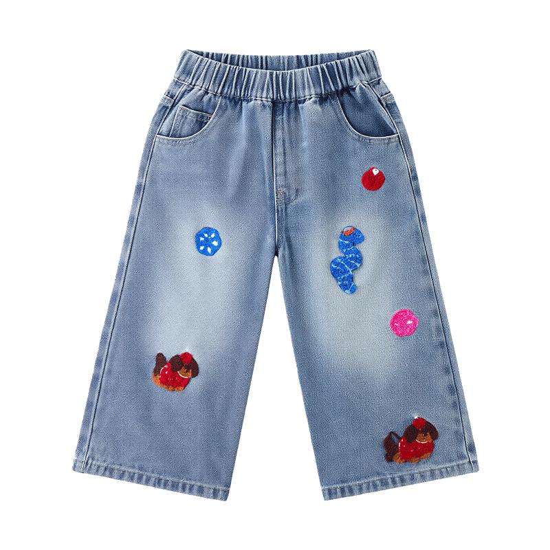 ASK JUNIOR Girls Summer Straight Denim Jeans 140