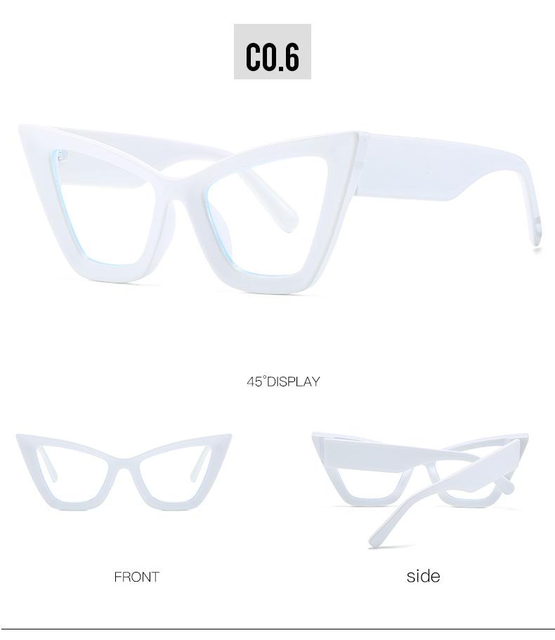 Fashion Oversized Cat Eye Clear Green Reading Glasses Women Vintage Designer Blue Light Blocking Female Eyeglasses