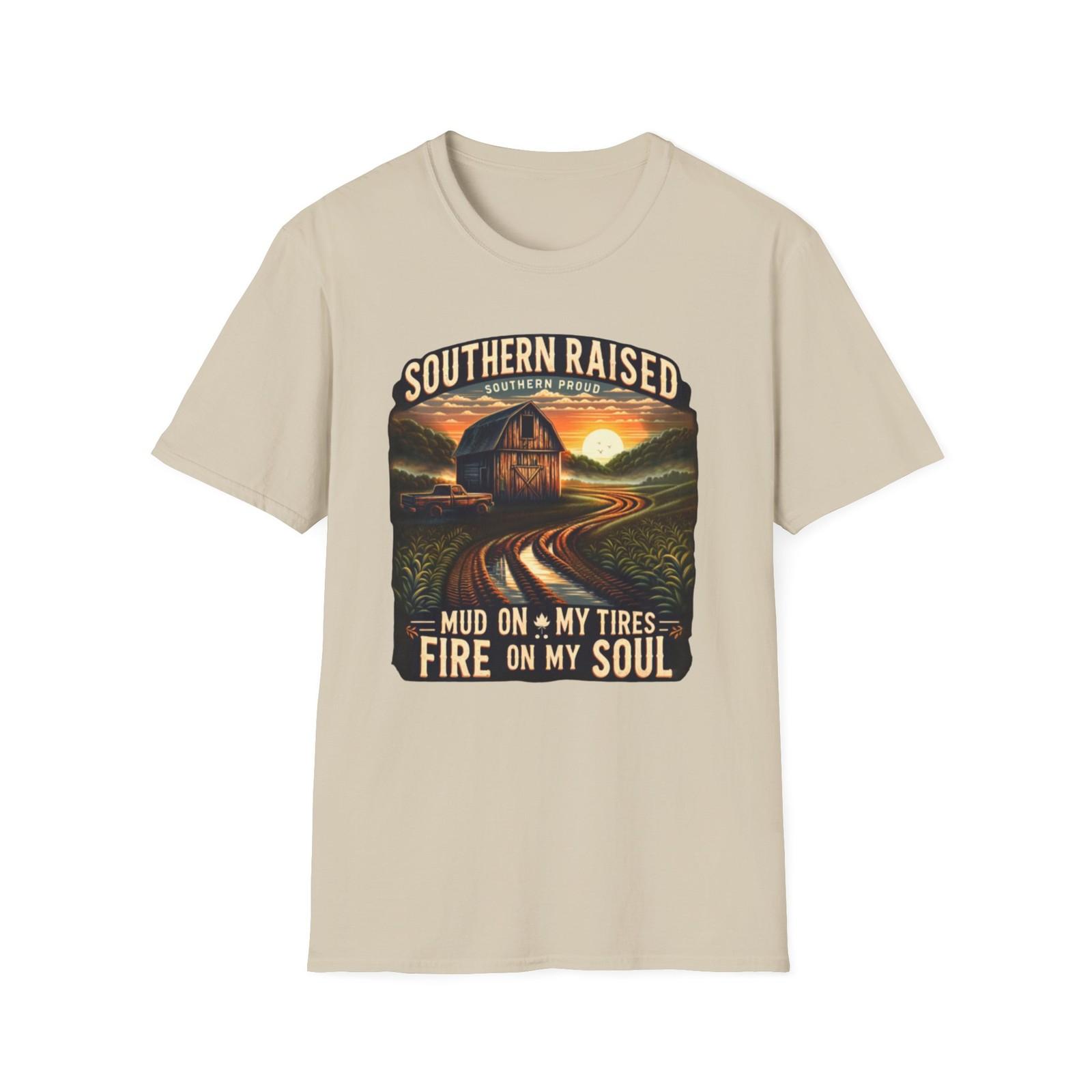 Southern Raised | Proud South Shirt | Adult Clothes | Unisex Softstyle T-Shirt XXL