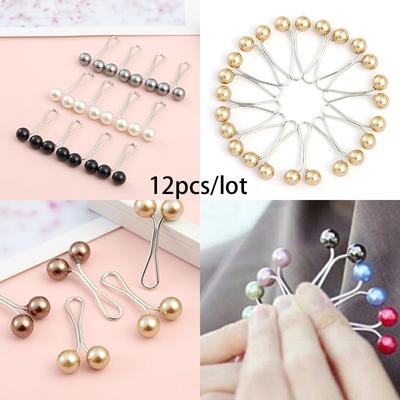 12 buc/set multicolore ace de perle pentru batic agrafe ace pentru hijab agrafe pentru eșarfe musulmane arabe șal accesorii islamice