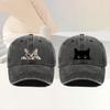 2pcs Vintage Baseball Caps - Cute Kitty Face Design, Outdoor Fashion, Retro Style, Fashion Headwear