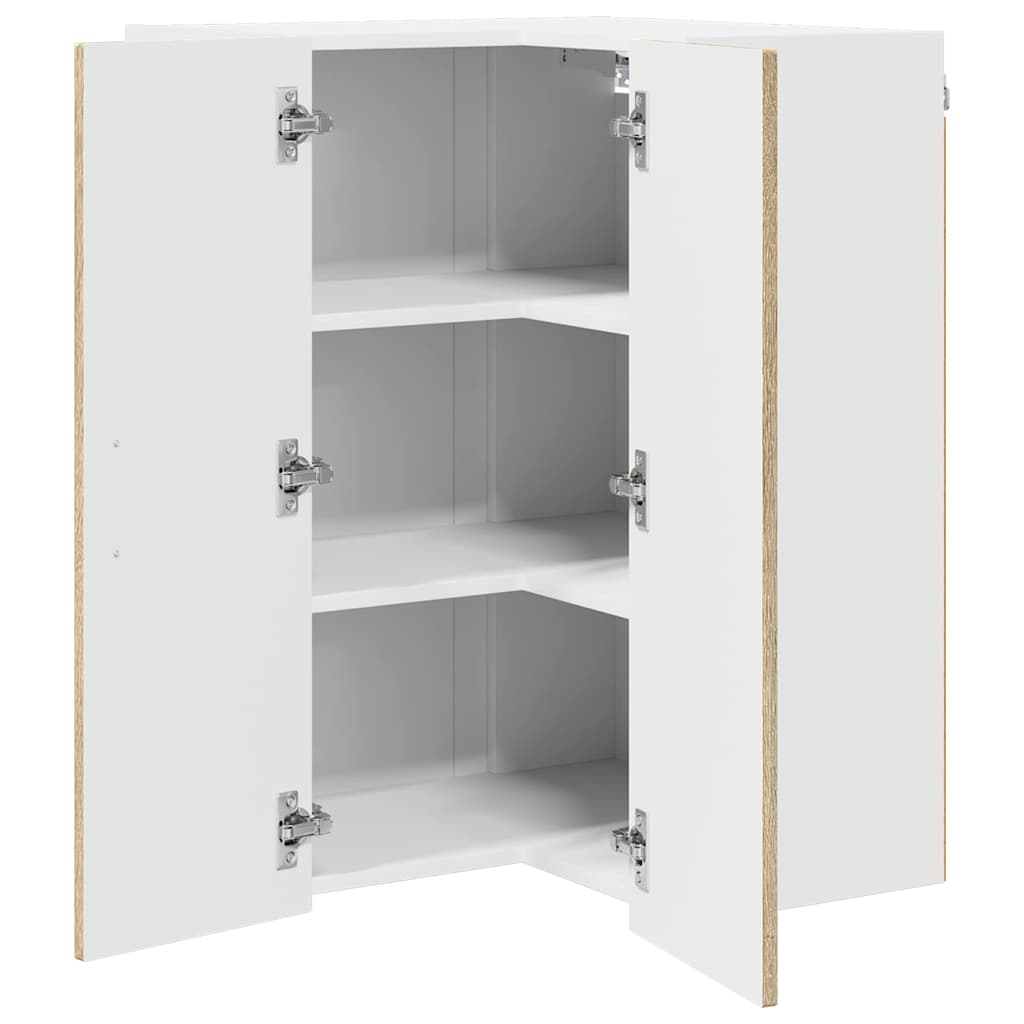 Wall Mounted Corner Cabinet LUCCA Sonoma Oak 57 x 57 x 80 cm